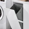 SoBuy BZR150-W Hochschrank Badschrank mit Wäschesack Produktbild-Vorschau 5