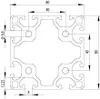 Länge 580mm - Aluminiumprofil schwarz 80x80L I-Typ Nut 8 Produktbild-Vorschau 2