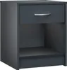 A dark gray nightstand with one drawer and an open shelf. Produktbild-Vorschau