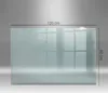 A glass fireplace hearth plate with dimensions indicated. Náhľad obrázku produktu