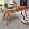 FineBuy čalúnená sedacia lavica 100 cm, masívne drevo, Náhľad obrázku produktu 1