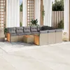 vidaXL 11-tlg. Garten-Sofagarnitur mit Kissen Beige Poly Produktbild-Vorschau 2