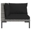 vidaXL 3dílná zahradní souprava Dark Grey Semi-Round Poly Náhled obrázku produktu 6