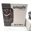 The image shows the packaging of an Amazfit smartwatch, with a close-up of the watch face visible on the left side of the box. Podgląd zdjęcia produktu