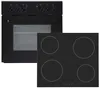 A black built-in oven is shown next to a black ceramic glass cooktop. Produktbild-Vorschau