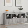 vidaXL Sideboard mit LED-Leuchten Grau Sonoma 142,5x37x67 Produktbild-Vorschau 3