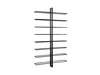 A black metal wine rack with multiple shelves against a white background. Náhled obrázku produktu