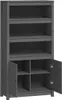 vidaXL Highboard Grau 80x35x154 cm Massivholz Kiefer Produktbild-Vorschau 5