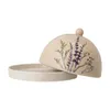 Bloomingville Bea Butterdose rund 15x10 cm Natur Steingut Produktbild-Vorschau 2