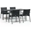 vidaXL 5 tlg. Garten Essgruppe mit Kissen Poly Rattan und Produktbild-Vorschau 3