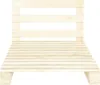 A wooden pallet bed frame with a headboard, shown against a white background. Produktbild-Vorschau