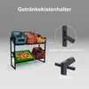 A product image showing a multi-tiered rack holding crates of beverages and produce, with close-up insets highlighting construction details. Náhľad obrázku produktu