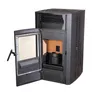 A black pellet stove with its door open, shown against a white background. Anteprima dell’immagine prodotto