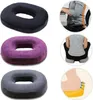 A collage of donut-shaped seat cushions and images demonstrating their use and benefits. Produktbild-Vorschau