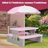 Spielwerk® Salon de jardin pour enfants - Rose - Table Voir les images du produit 5