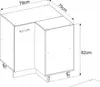 ULWEHOME 90x90 Corner Base Cabinet with 2 Doors, Anthracite Produktbild-Vorschau 2
