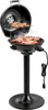 A black electric grill with food cooking on it, shown on a white background. Produktbild-Vorschau