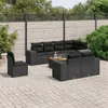 9-tlg. Garten-Sofagarnitur - mit Kissen Schwarz Poly Rattan Produktbild-Vorschau 1