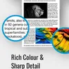 A collage of images and text promoting print quality. Produktbild-Vorschau