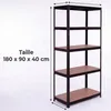 IvoQ Étagère de rangement noire - Étagère de stockage en Voir les images du produit 2
