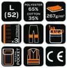 A grid of icons representing product features and specifications. Podgląd zdjęcia produktu
