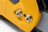 A close-up view of the chain tensioning mechanism on a yellow chainsaw. Produktbild-Vorschau