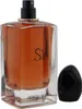 Giorgio Armani Sì Flakon mit goldgerahmtem Sprühkopf und daneben liegendem Deckel in glänzendem Schwarz. Produktbild-Vorschau