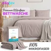 EllaTex Premium Mikrofaser Bettwäsche 155x220 + 80x80 cm – Produktbild-Vorschau 2
