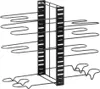 A black metal pot and pan organizer rack is shown against a white background. Anteprima dell’immagine prodotto