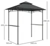 Outsunny Grillpavillon mit LED 240 x 150 x 258 cm Produktbild-Vorschau 3