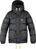 A black puffer jacket with a hood, presented front-on against a white background. Produktbild-Vorschau