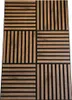 A flat lay of acoustic wall panels with a wood veneer and black felt. Produktbild-Vorschau
