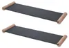 2x Servierplatte Schiefer 50 x 15 cm mit Holzgriffen Produktbild-Vorschau 1