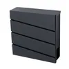 A dark gray mailbox with a slatted front, shown against a white background. Produktbild-Vorschau