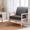 Poltrona scandinava in legno e tessuto, Grigio scuro Anteprima dell’immagine prodotto 8