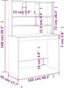 vidaXL Stôl s policou Sonoma dub 102x45x148 cm odvodený Náhľad obrázku produktu 8