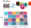 Mini skleněné korálky na navlékání, 24 barevných skleněných Náhled obrázku produktu 2