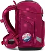 Side view of a pink backpack with a unicorn patch. Produktbild-Vorschau