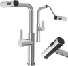 A studio shot of a modern kitchen faucet with a pull-out spray head. Produktbild-Vorschau