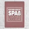 Kochen macht Spaß, essen aber noch mehr Metallschild XL in Produktbild-Vorschau 2