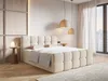 A modern bedroom with a beige bouclé bed as the focal point, illuminated by pendant lights. Náhľad obrázku produktu