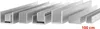 A series of aluminum U-profiles of varying sizes arranged diagonally on a white background. Produktbild-Vorschau