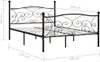vidaXL Bettgestell mit Lattenrost Schwarz Metall 140 × 200 Produktbild-Vorschau 4
