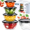 Vilde | Ciotole di vetro - Con coperchio - 4 pezzi - 750 ML Anteprima dell’immagine prodotto 2
