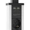 Close-up of a power strip with USB ports and electrical outlets. Produktbild-Vorschau