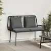 vidaXL Gartenbank Schwarz und Anthrazit Poly-Rattan Produktbild-Vorschau 2