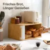 Praknu Boîte à pain grande en bois avec porte coulissante - Voir les images du produit 3