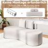 A sofa is shown in a room with a plant and a window in the background. An inset graphic shows a rolled-up item transforming into the sofa. Náhľad obrázku produktu