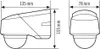 Technical drawings of a motion detector with dimensions. Anteprima dell’immagine prodotto