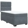 vidaXL Boxspringbett mit Matratze Dunkelgrau 90x200 cm Samt Produktbild-Vorschau 1